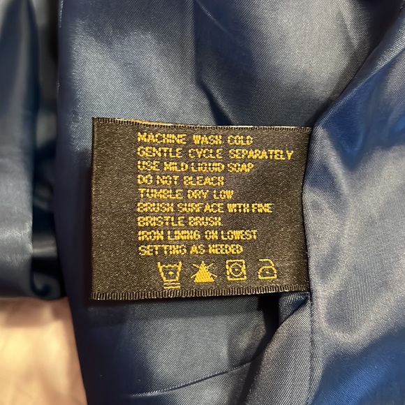 Vintage Fabio Blue suede jacket women’s XL washable in great shape liner too - Picture 5 of 6